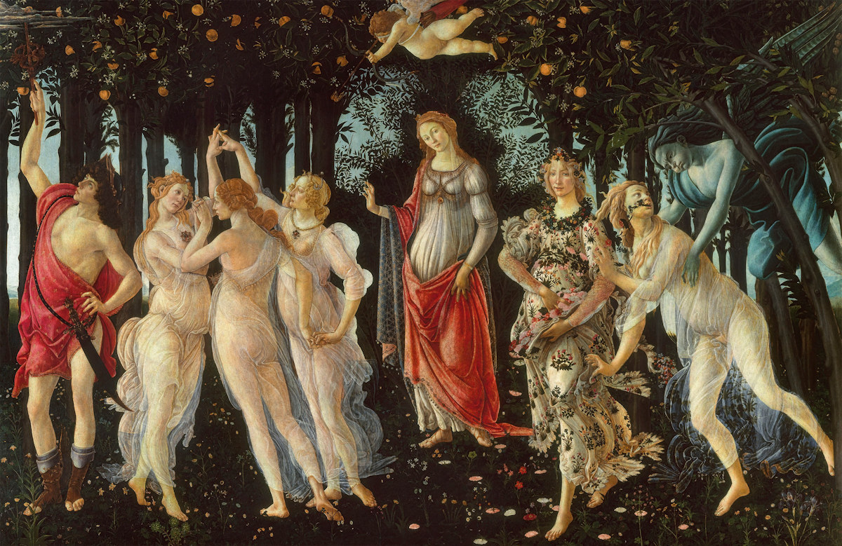 Botticelli Primavera (Uffizi, Florencia), asi 1483 – 1485